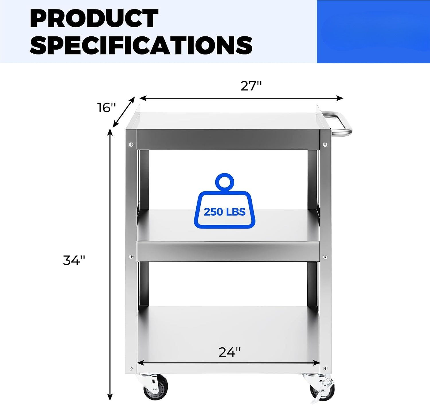 3-poziomowy wózek narzędziowy  – Workshop Tools Trolley recenzja i cena